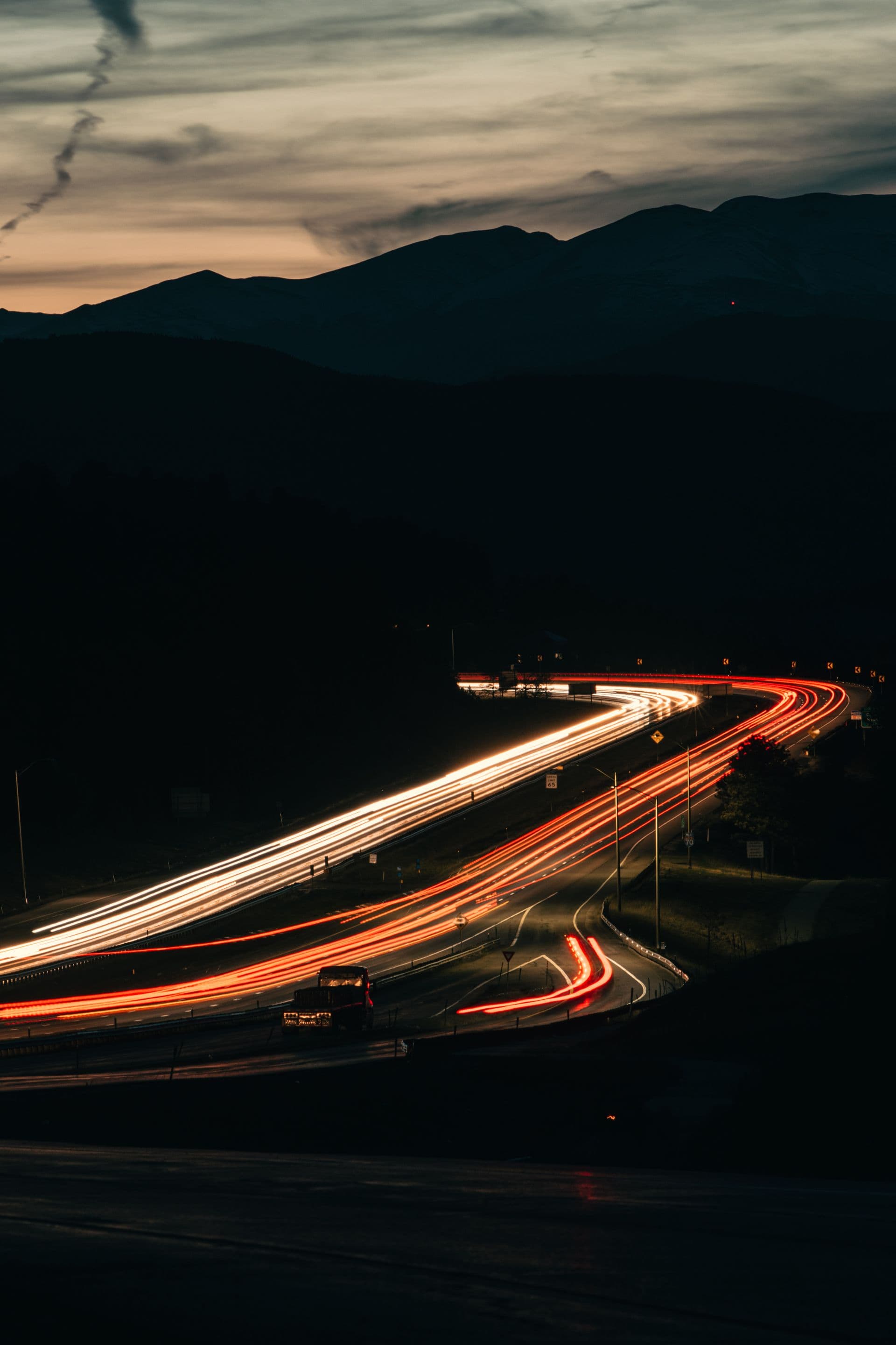 A road at night